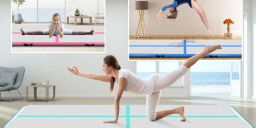 Get a bouncy, safe workout at home with an air track mat