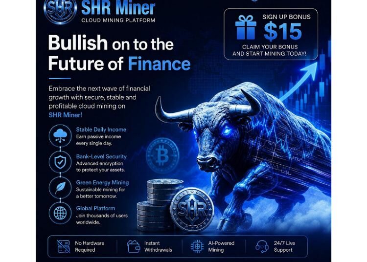 SHR Miner has launched a free cloud mining service for holders of BTC, XRP,  and ETH, offering daily earnings of $10,700 or more